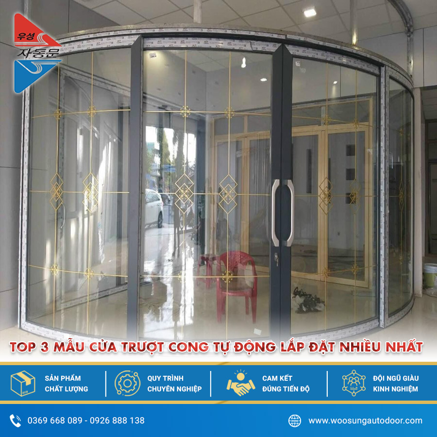 Mẫu cửa trượt cong tự động hiện đại