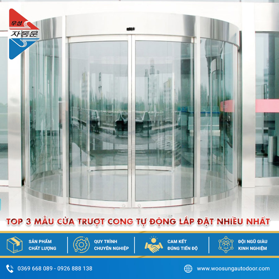 Mẫu cửa trượt cong tự động chất lượng cao