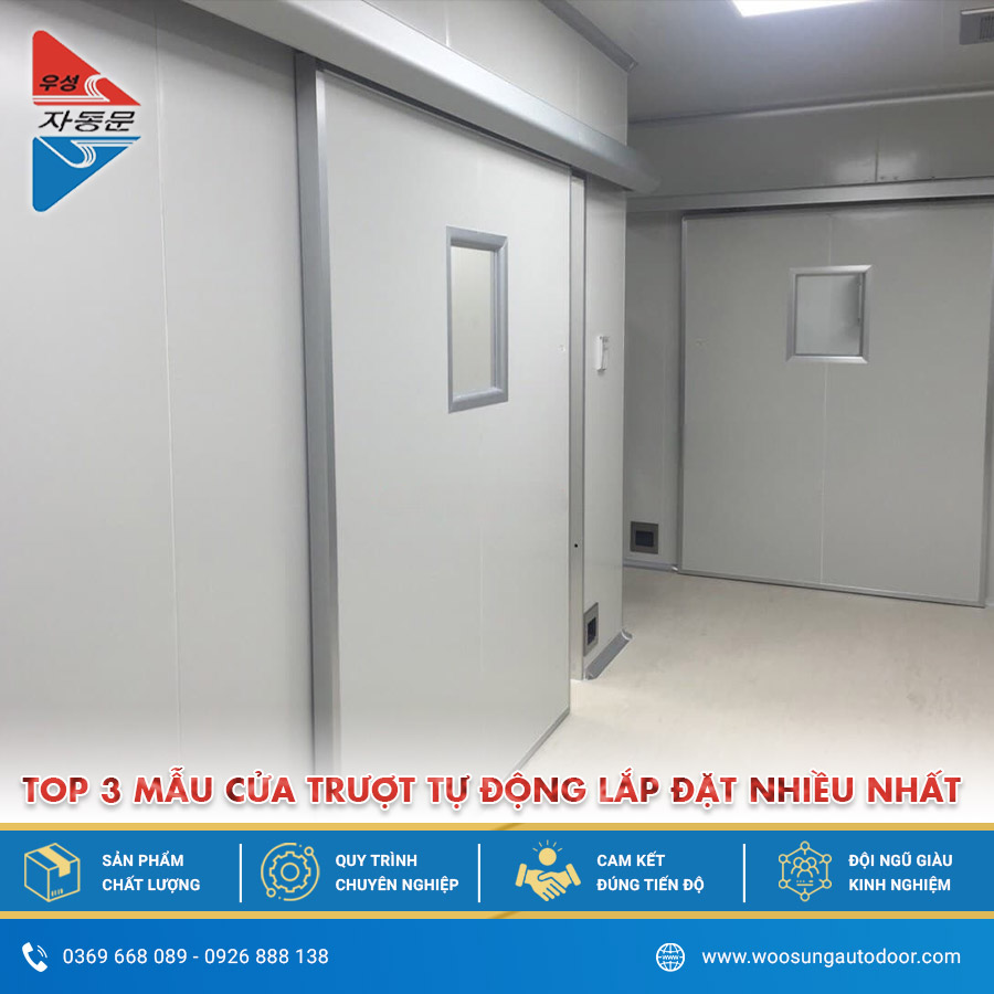 Mẫu cửa trượt tự động 1 cánh lắp đặt nhiều nhất hiện nay
